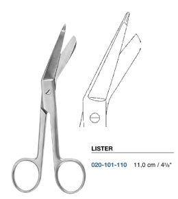 Nożyczki LISTER do opatrunków dla praworęcznych 020-101-110