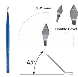 Nóż SLIT 2,2 mm Double-Bevel zagięty 45 ° SSL22