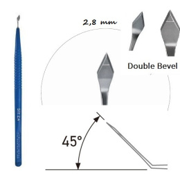 Nóż SLIT 2,8 mm Double-Bevel zagięty 45 ° SSL28