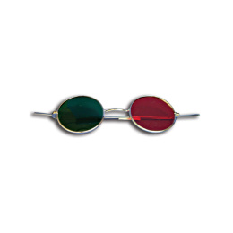 Okulary czerwono-zielone w metalowej oprawie, odwracalne