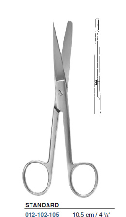 Surgical scissors STANDARD 012-102-105 straight
