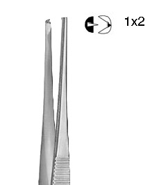 SEMKEN Tissue Forcep 1x2 teeth 12,5 cm