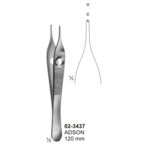 Pęseta tissue MICRO-ADSON z ząbkiem prosta 013-283-120