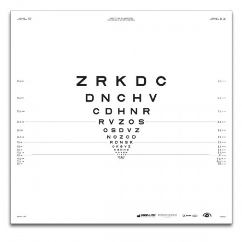 ETDRS "2000" – SLOAN letters, chart "2" ZRKDC (2 m)