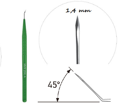 SVR19A MVR Angled 45 ° 19G 1.4 mm OPHTHALMIC MIKRO KNIFE