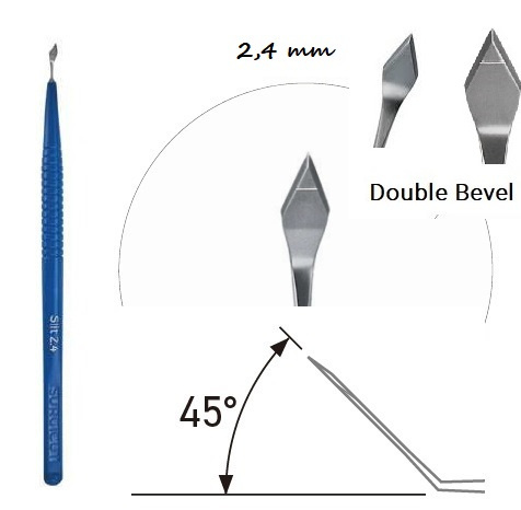 SSL24 Slit Angled 2,4mm Double-Bevel OPHTHALMIC MIKRO KNIFE