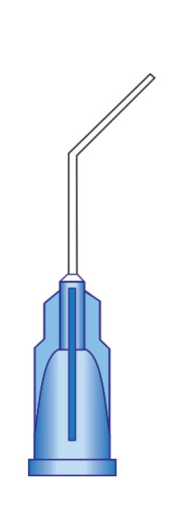 INOX Bent cannula 23G x 4/5 bent 45° 0.6 x 22 mm