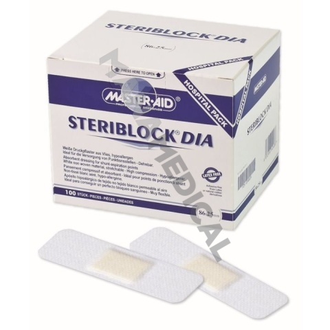 Steriblock DIA White 86 x 25 mm plastry uciskowe , 70034