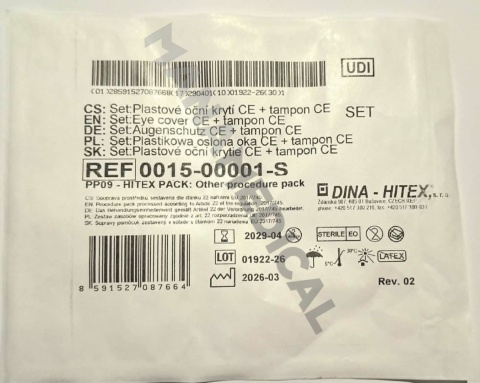 Sterylna OSŁONA OKA plastikowa + tampon set ref 0015-00001-S