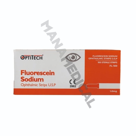 Zestaw 2 x Paski FLUORESCEIN SODIUM FL 100 fluoresceinowe 200 szt Optitech