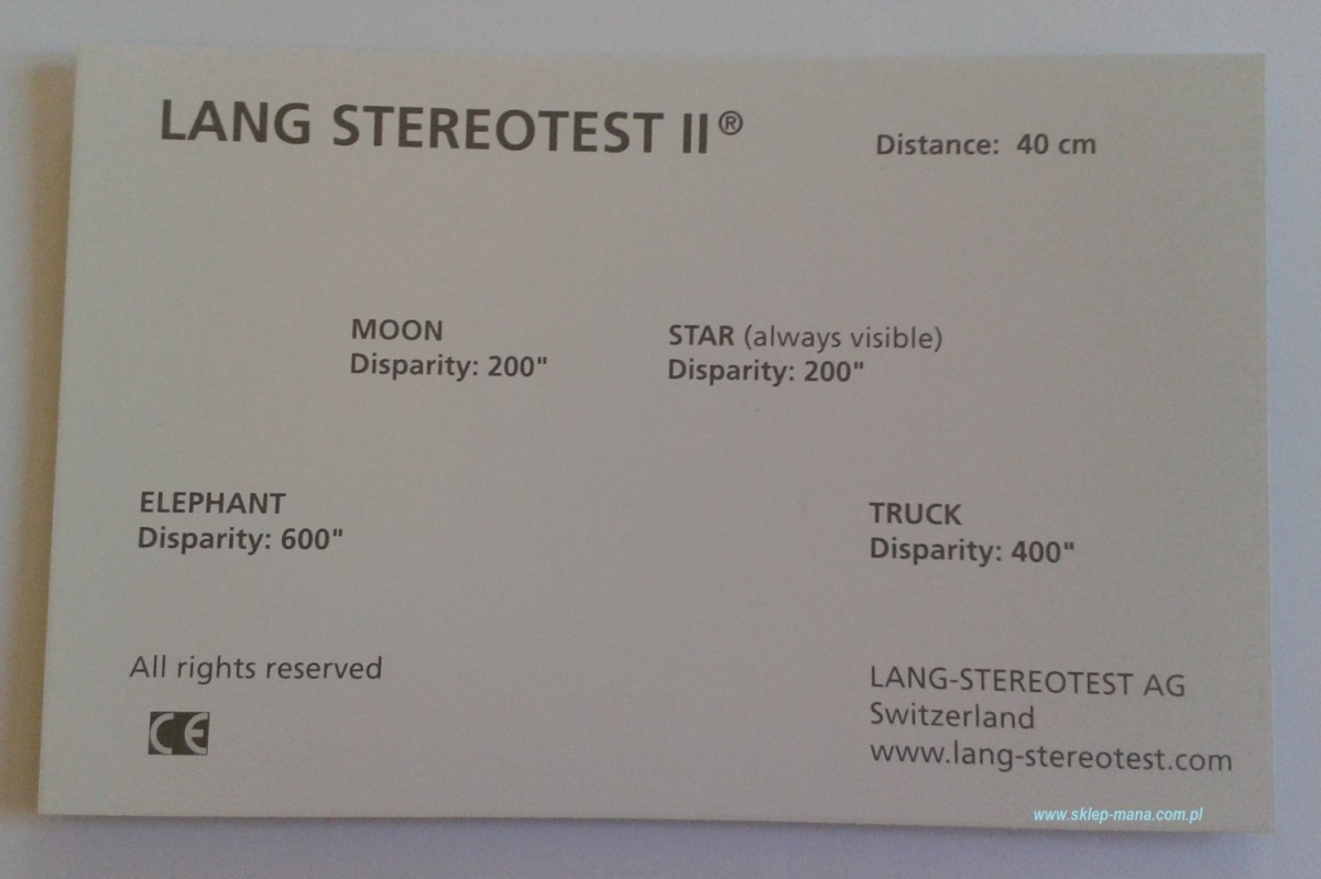 Stereo test LANG II , pediatryczny , 54001