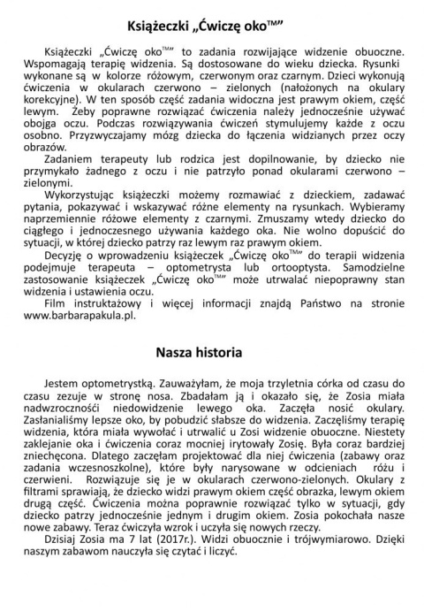 Książeczka "Ćwiczę oko" 7-8 lat Książeczka "Ćwiczę oko" 7-8 lat