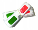 Red-green anaglyph glasses, carton
