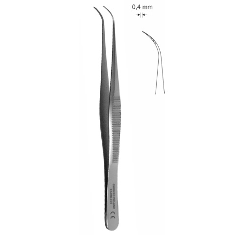 Pęseta zagięta OK32 anatomiczna 0,4 mm