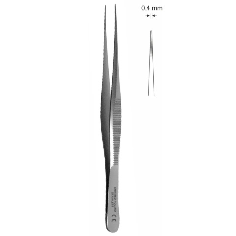 Pęseta prosta anatomiczna OK31 0,4 mm