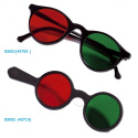 Red-green anaglyph glasses with temples