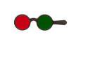 Okulary czerwono-zielone szklane filtry , 53002
